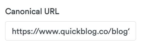 Quickblog | Canonical URL